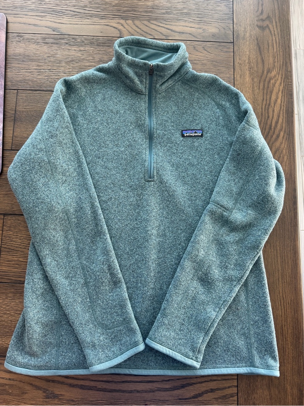 Patagonia Women's Heathered Sage Quarter-Zip Fleece Pullover size large EUC